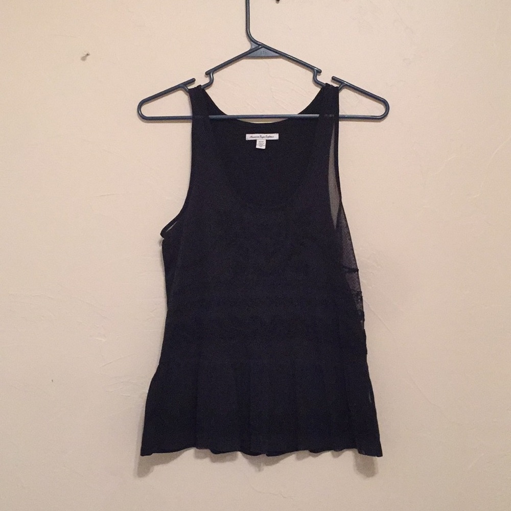 Lace black tank top